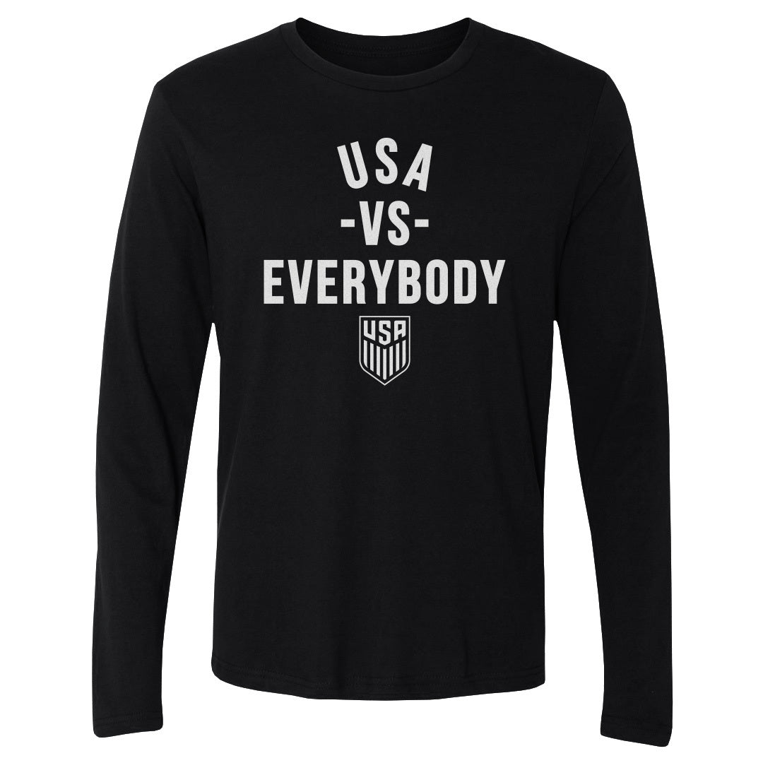 Adult Long Sleeve Tee U.S. Soccer Vs. Everybody WHT