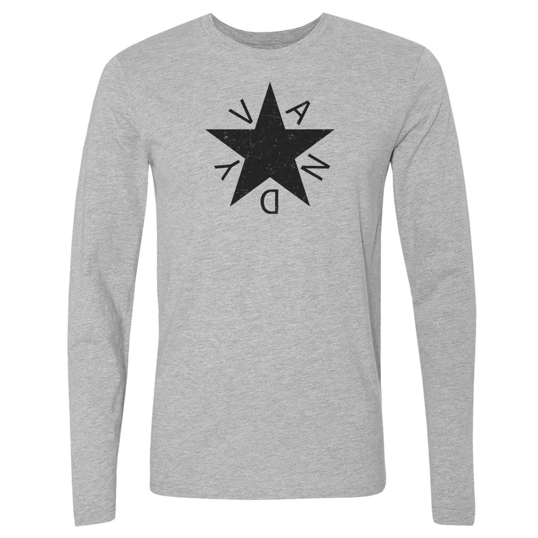 Adult Long Sleeve Tee Vandy Star - On White & Gray