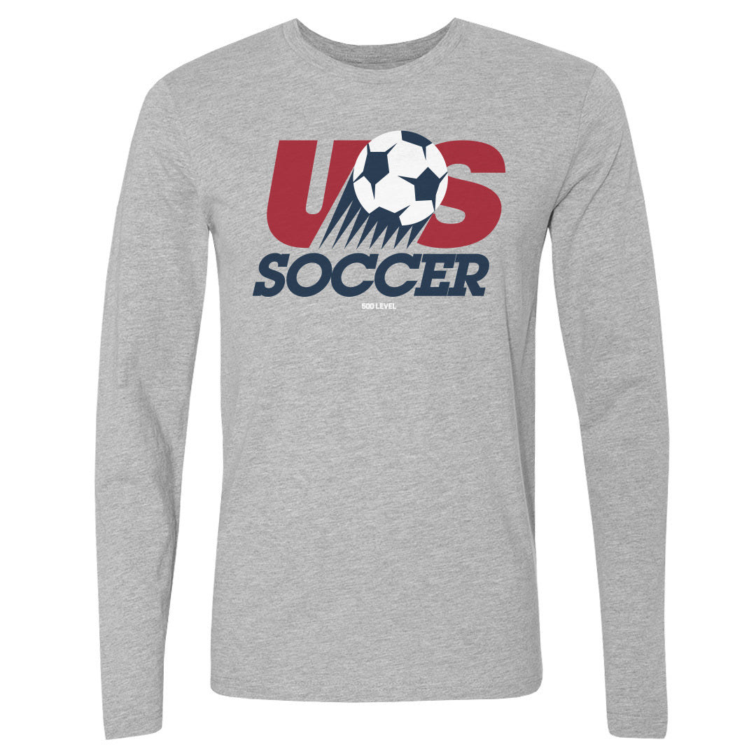 Adult Long Sleeve Tee U.S. Soccer Retro Logo WHT
