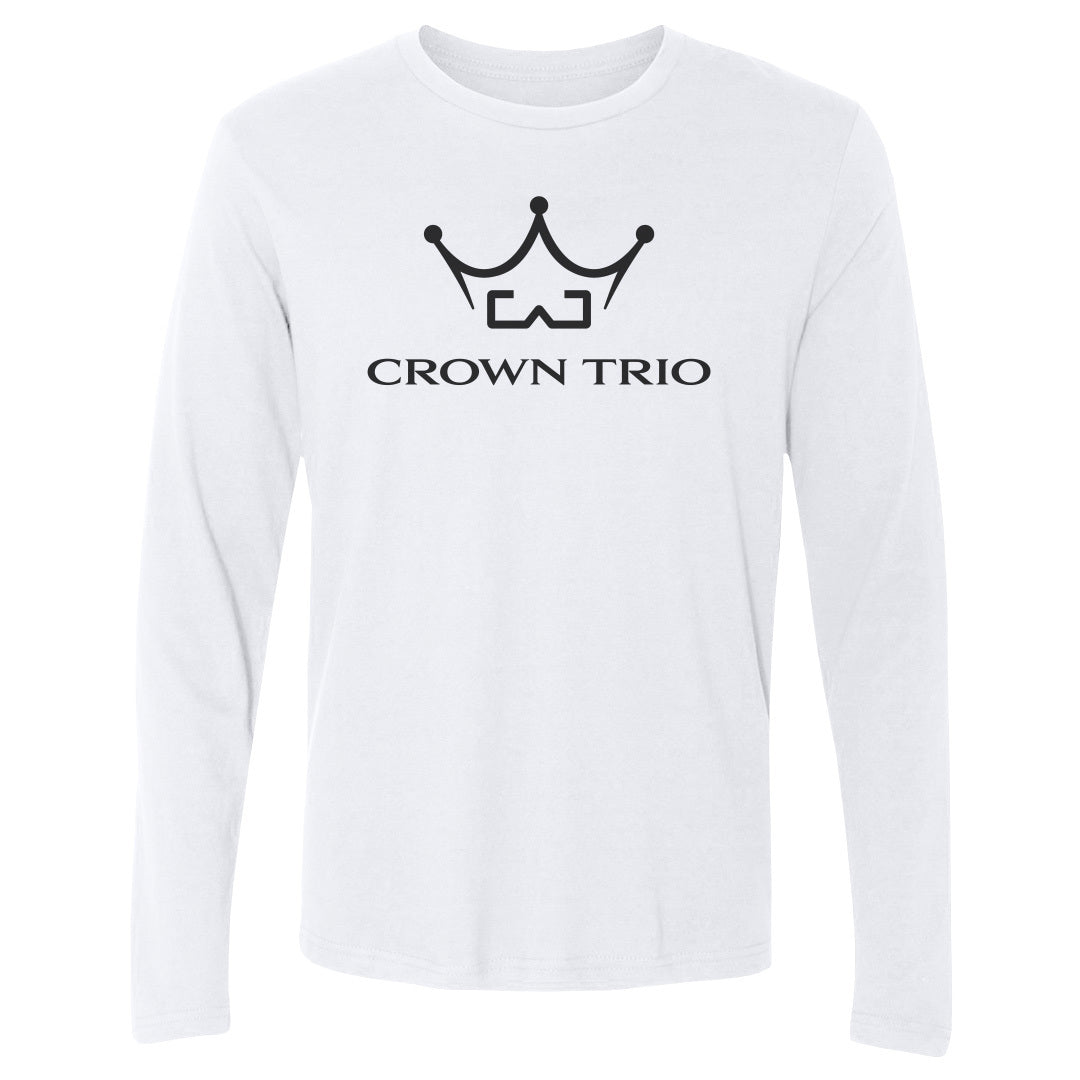 Men's Long Sleeve Tee Crown Trio Logo Stacked