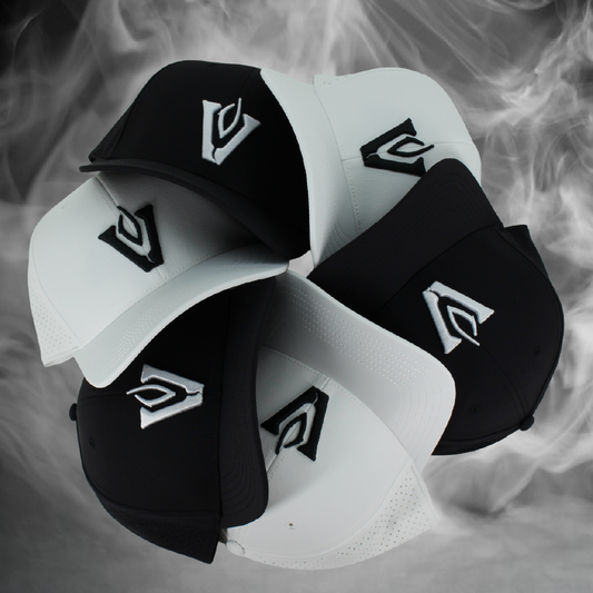 King Series Curved Black Hat w/ White Vandy Logo