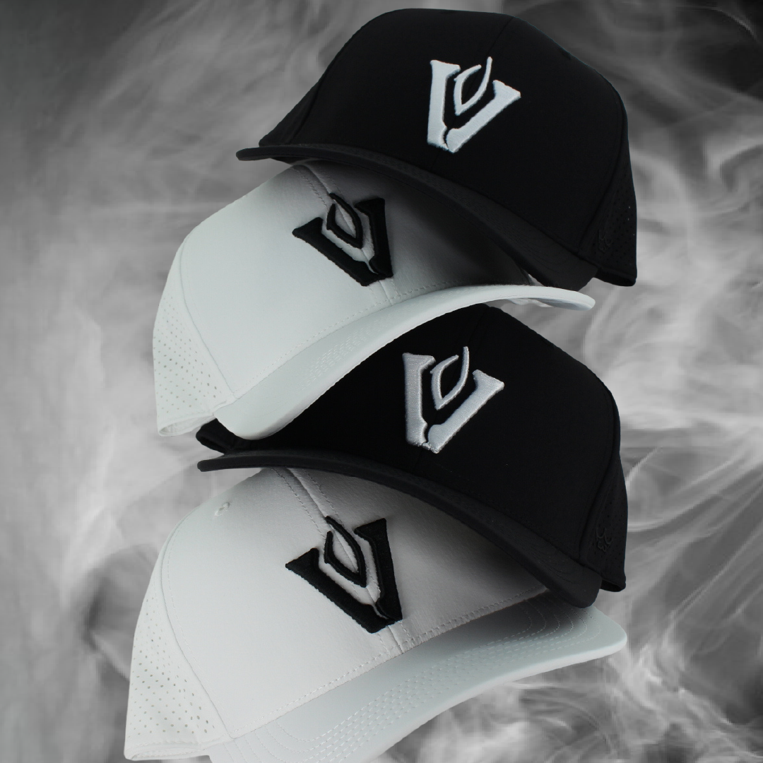 King Series Curved Black Hat w/ White Vandy Logo