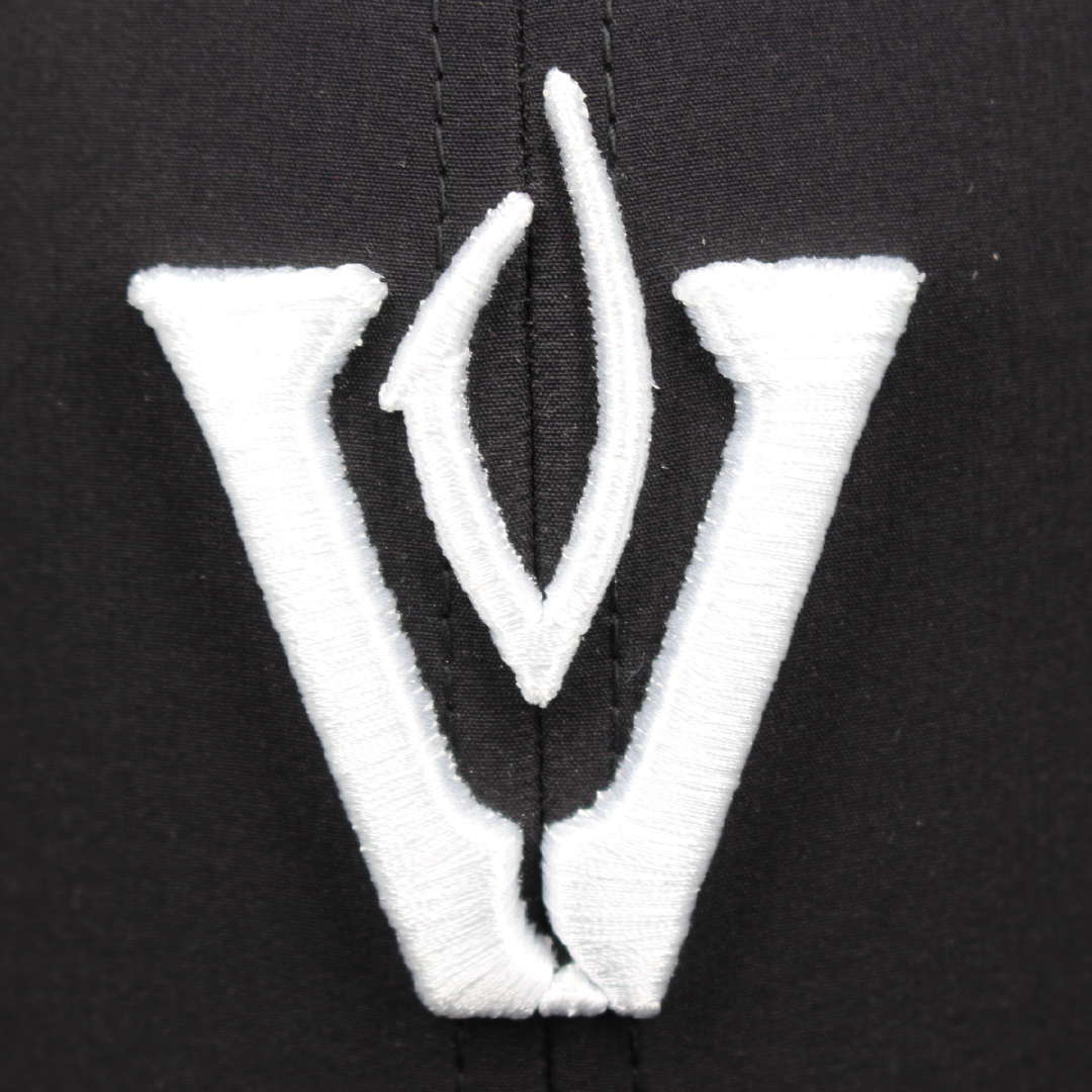 King Series Curved Black Hat w/ White Vandy Logo