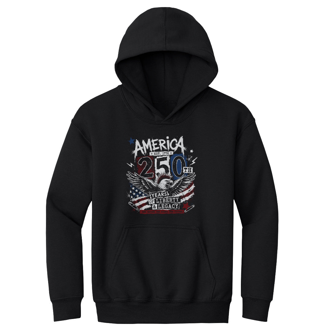 Youth Hoodie USA America 250th Anniversary Eagle WHT