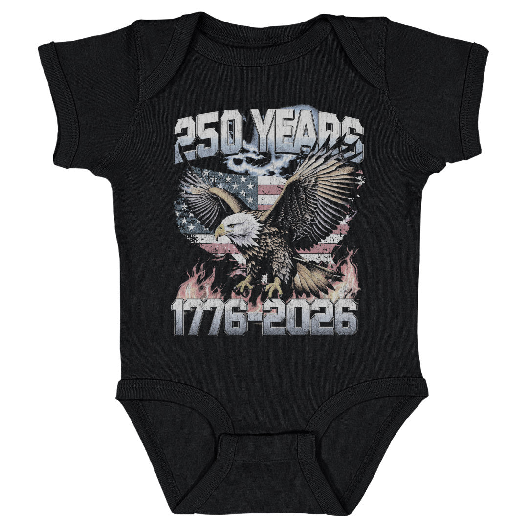 Infant Onesie USA America 250 Years Eagle Flag WHT