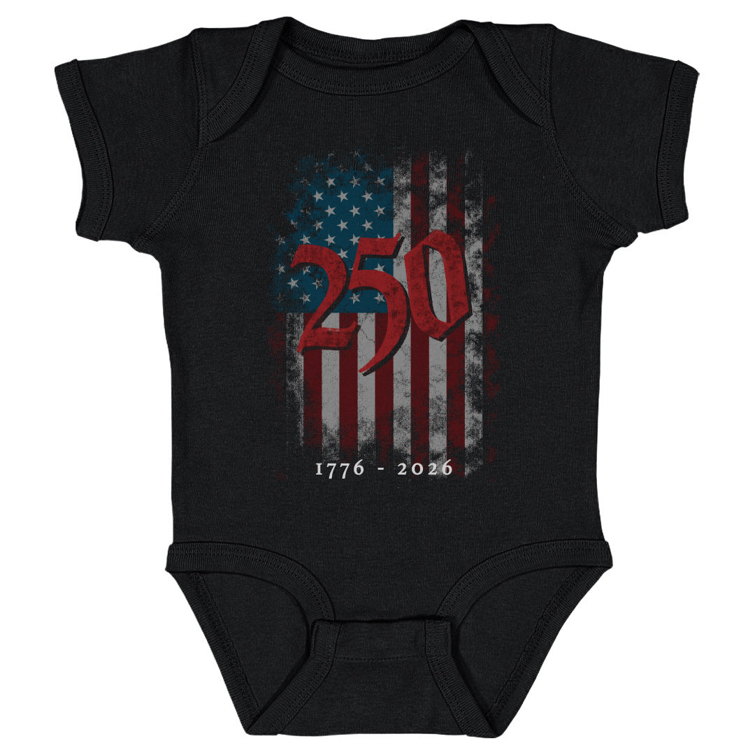 Infant Onesie USA America 250 Years Grunge Flag WHT