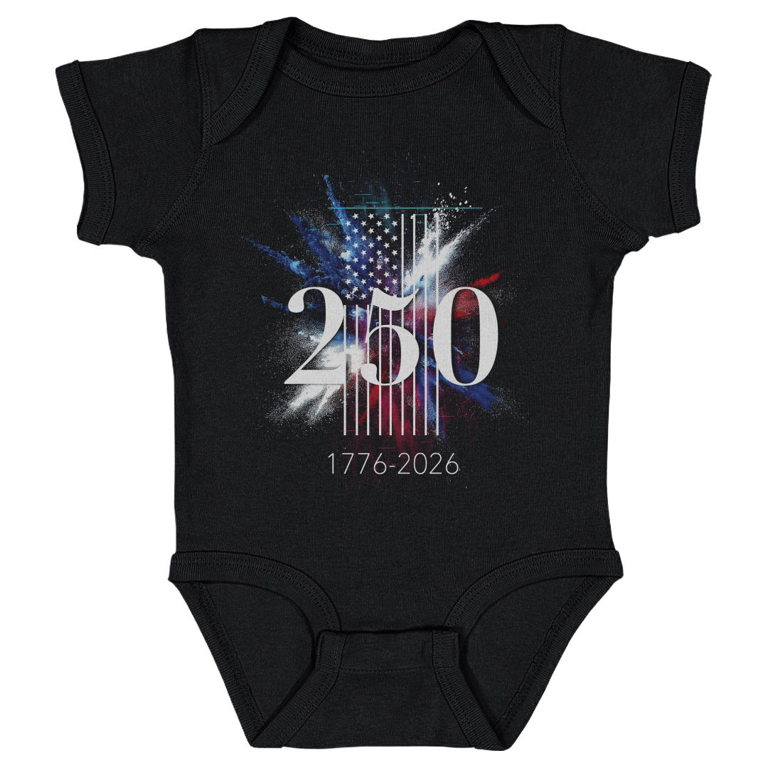 Infant Onesie USA America 250 Years Flag Spray WHT