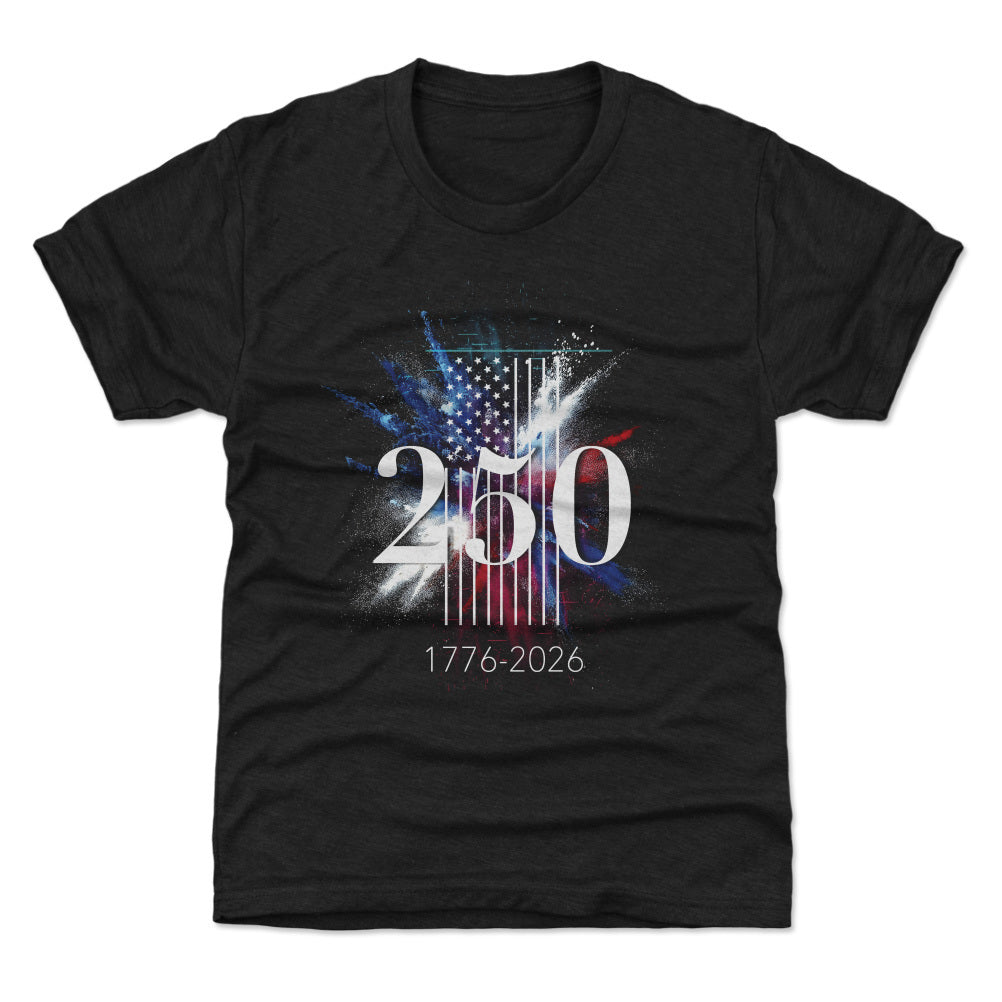Youth Tee USA America 250 Years Flag Spray WHT
