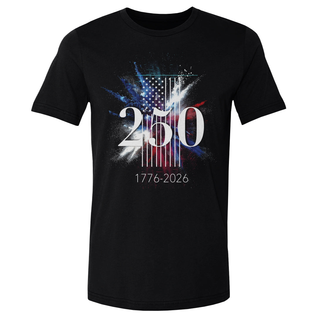 Adult Tee USA America 250 Years Flag Spray WHT