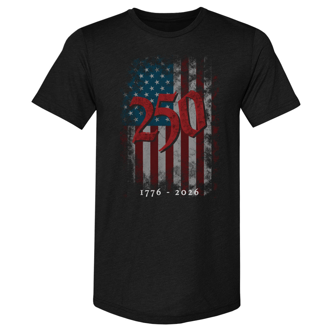 Adult Premium Tee USA America 250 Years Grunge Flag WHT