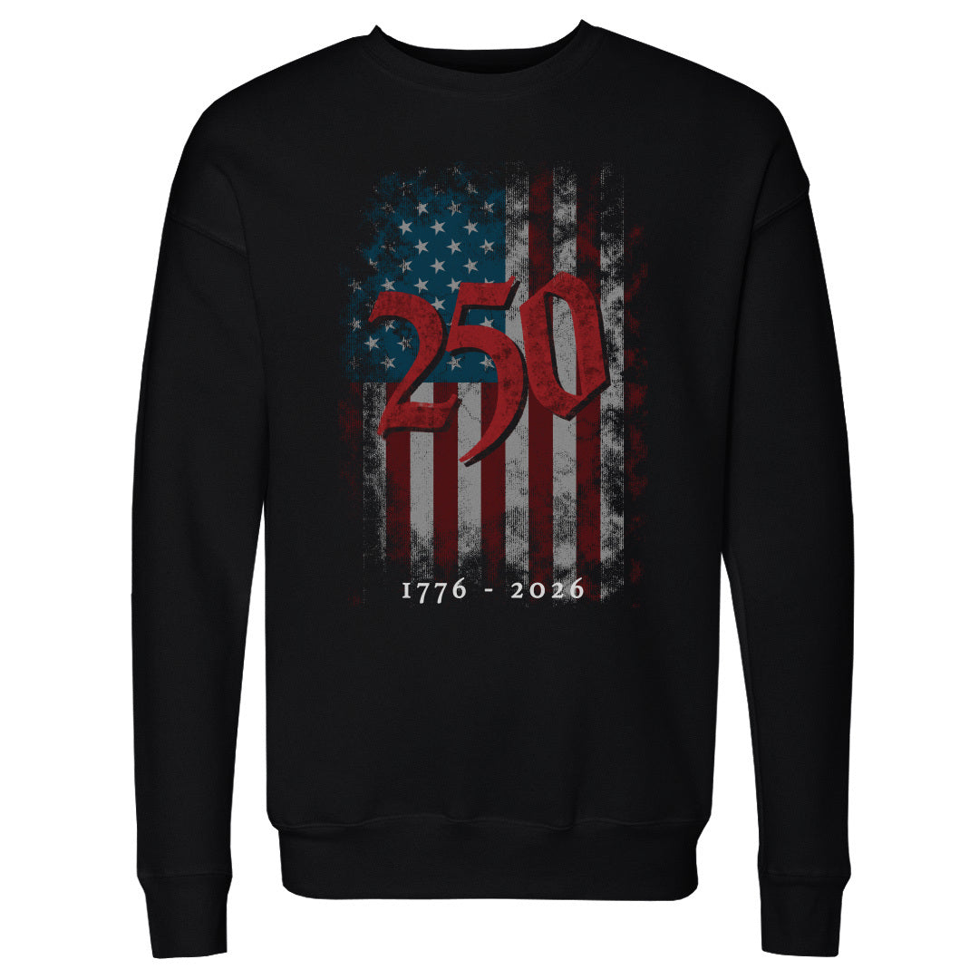 Adult Sweatshirt USA America 250 Years Grunge Flag WHT