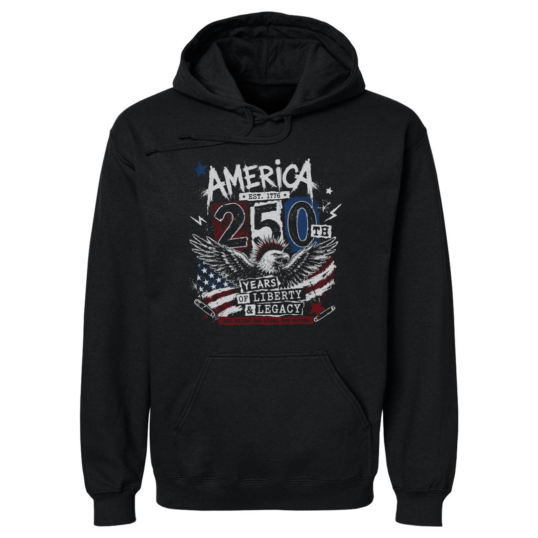 Adult Hoodie USA America 250th Anniversary Eagle WHT