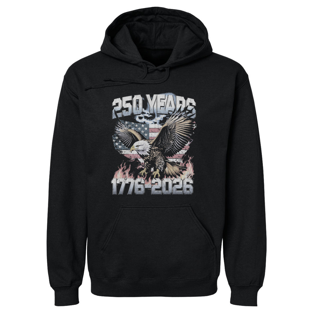 Adult Hoodie USA America 250 Years Eagle Flag WHT