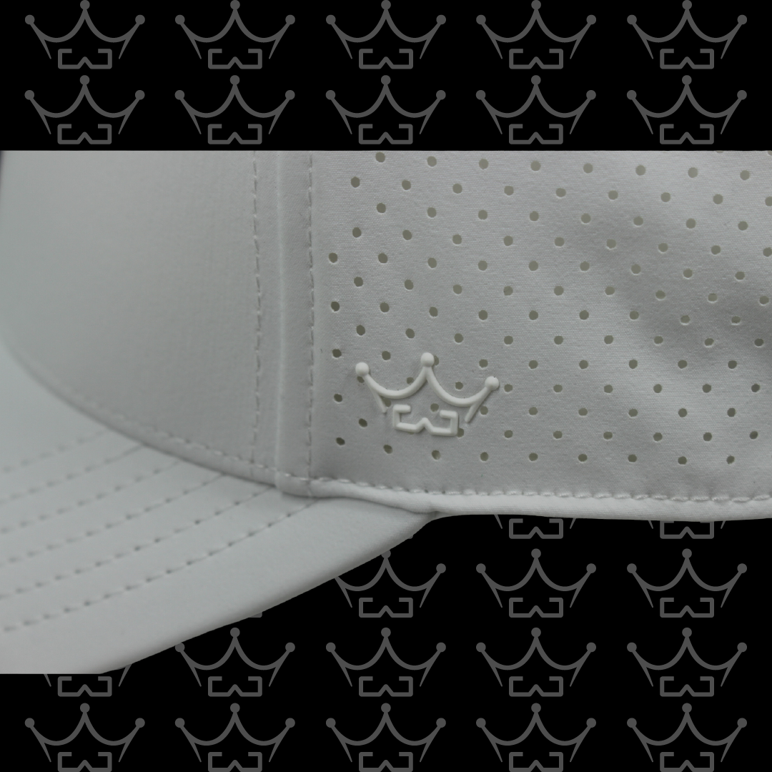 King Series Curved White Hat w/ CRMS CR White Logo