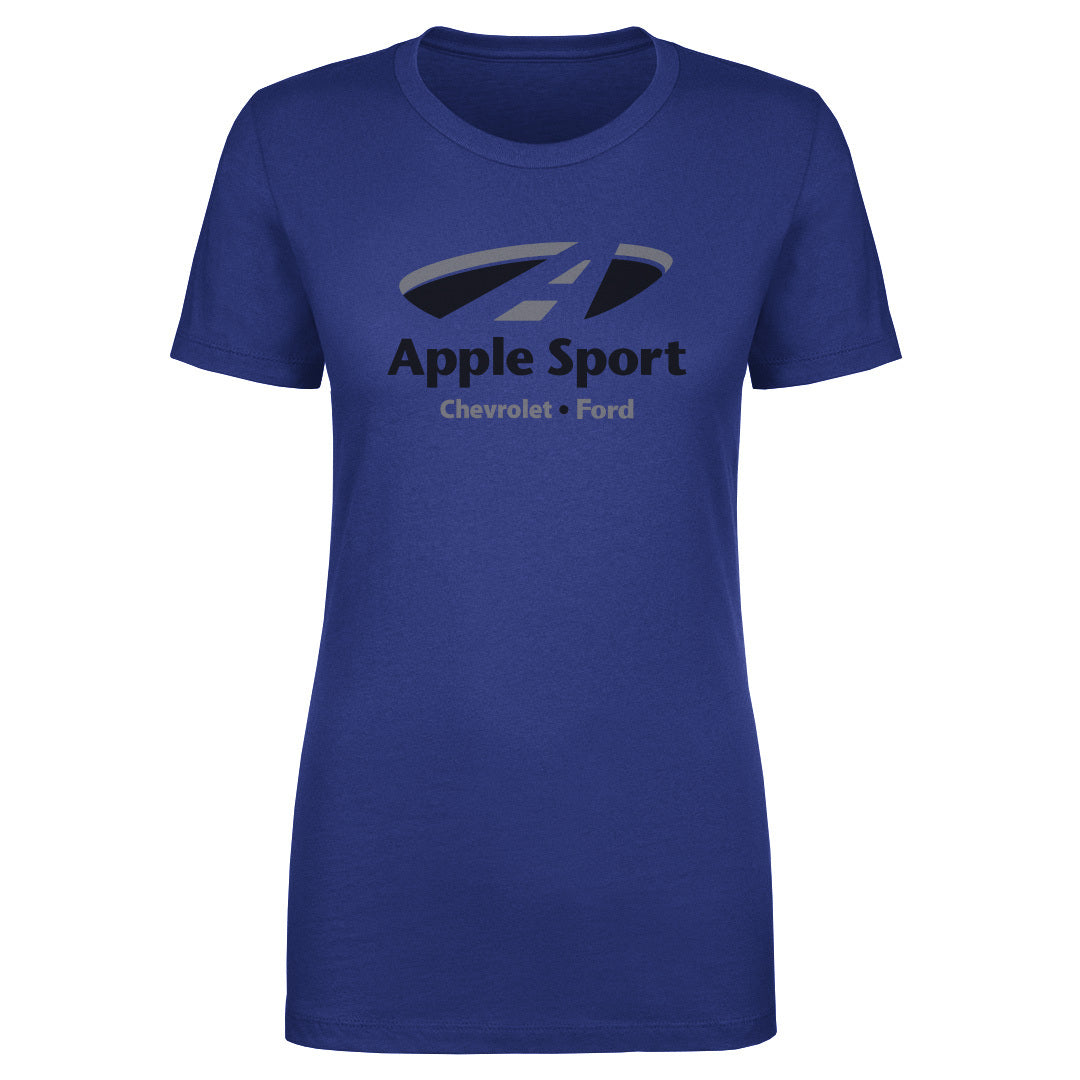 Women's Tee Apple Sport Chevy/Ford BLK Logo on BLU