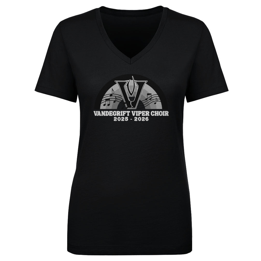 Women's V Neck Viper Choir Rainbow Notes