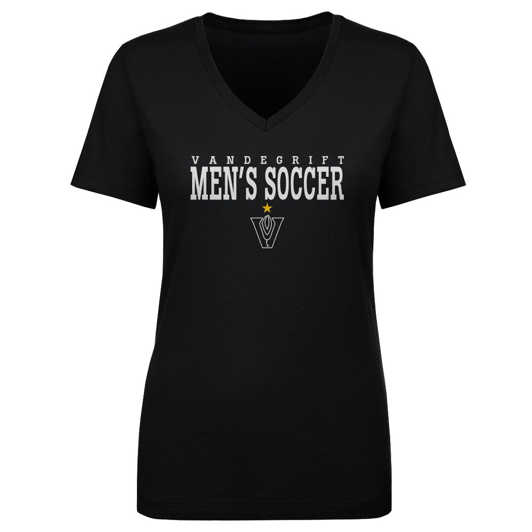Women's V Neck Gold Star Black