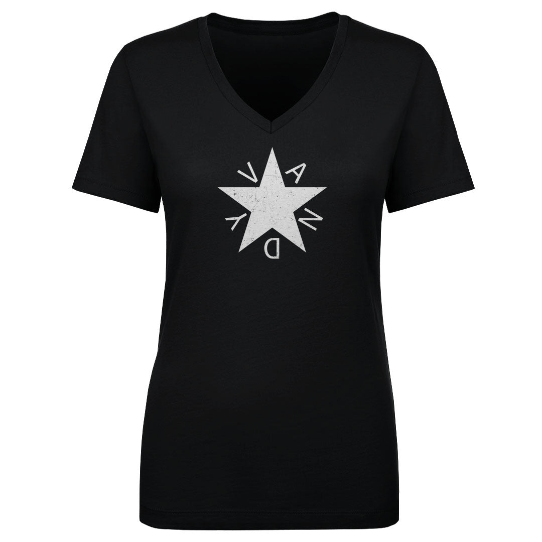 Women's V Neck Vandy Star - on black