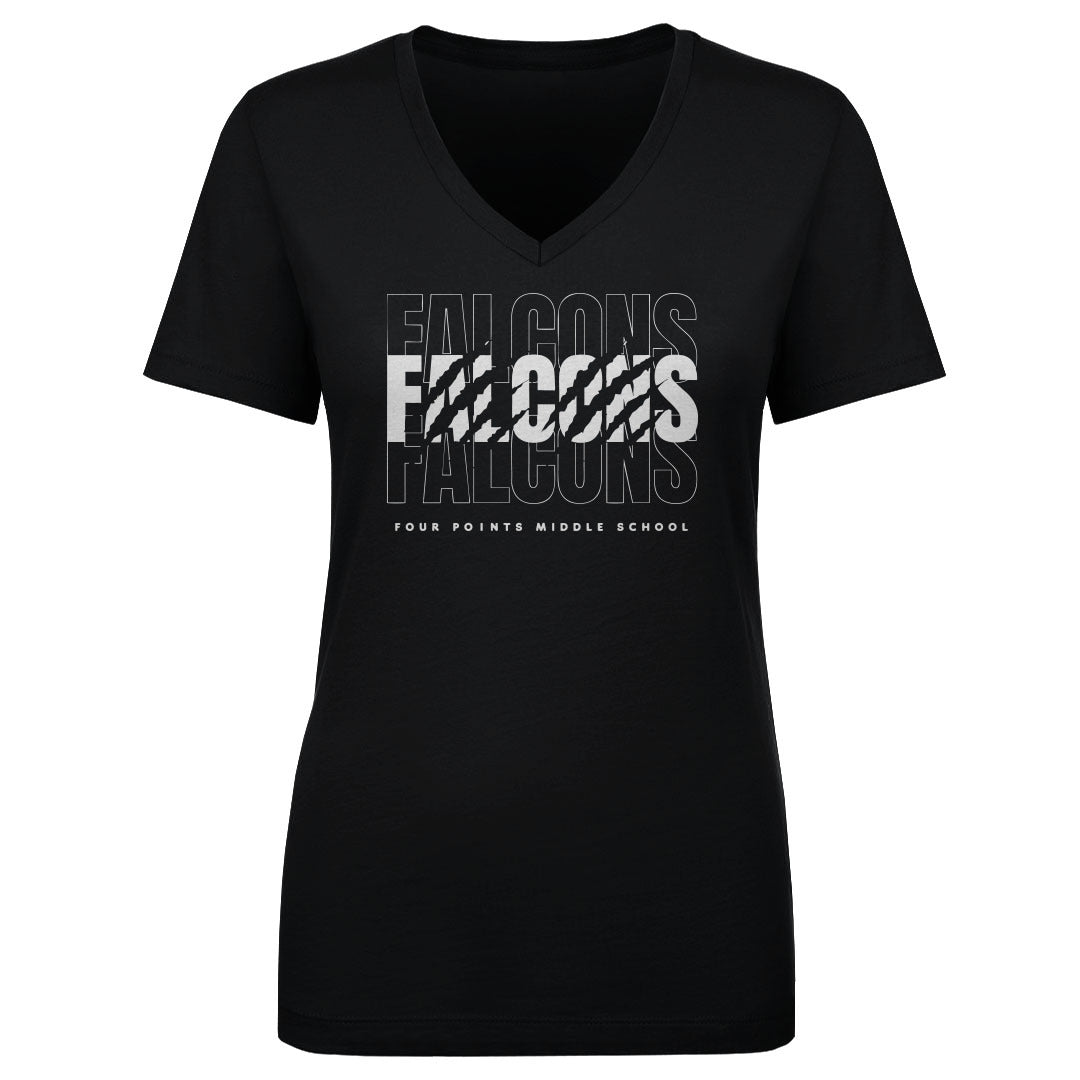 Women's V Neck Falcons Repeat