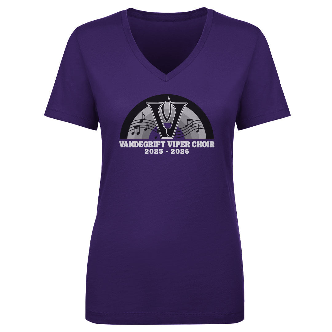 Women's V Neck Viper Choir Rainbow Notes