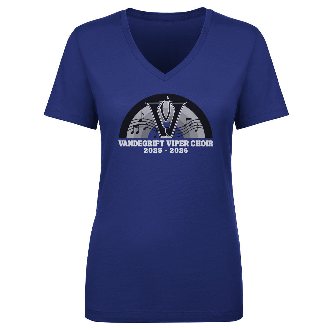 Women's V Neck Viper Choir Rainbow Notes