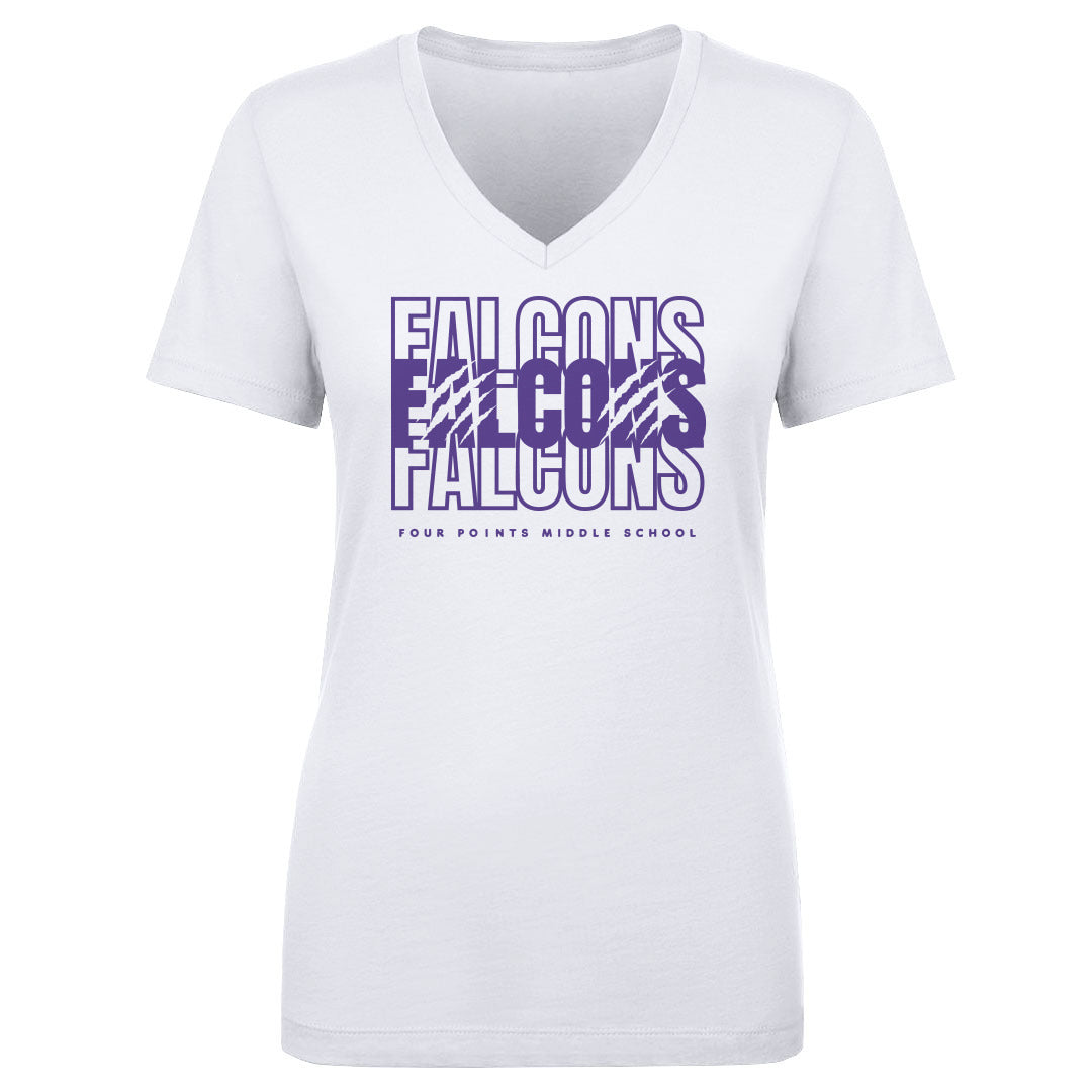 Women's V Neck Four Points Falcons Repeat