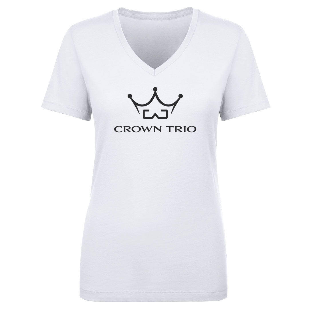 Women's V-Neck Crown Trio Logo Stacked