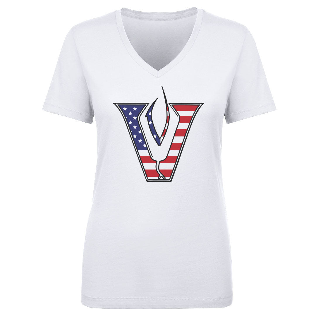 Women's V Neck US Flag