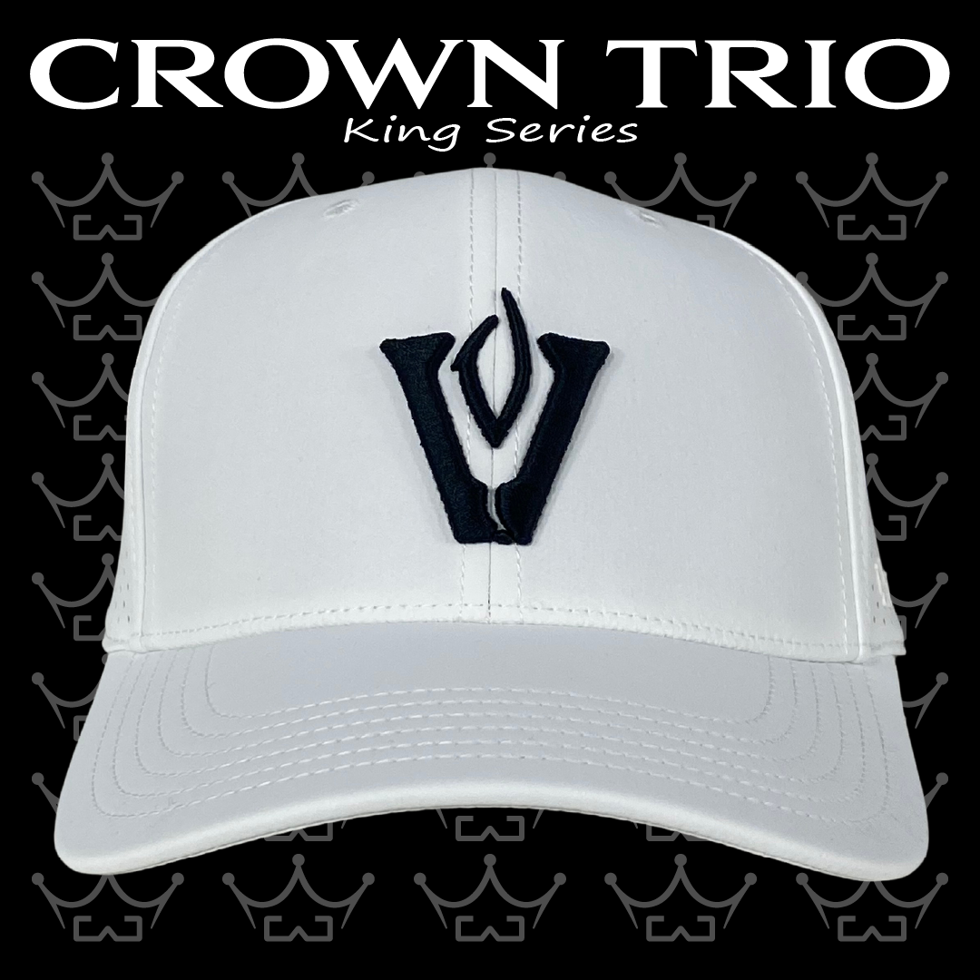 King Series Curved White Hat w/ Vandy Logo