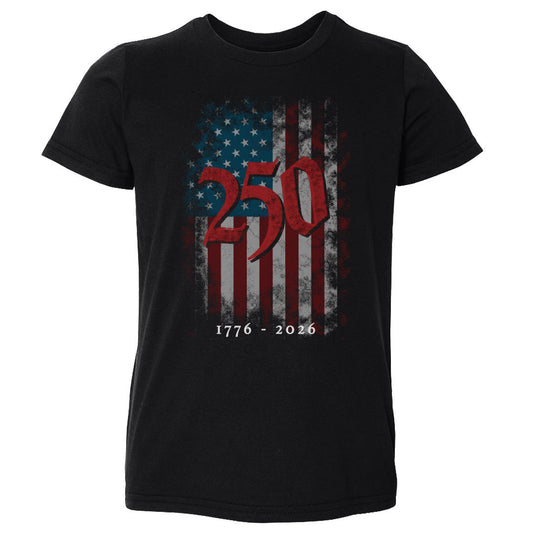 Toddler Tee USA America 250 Years Grunge Flag WHT