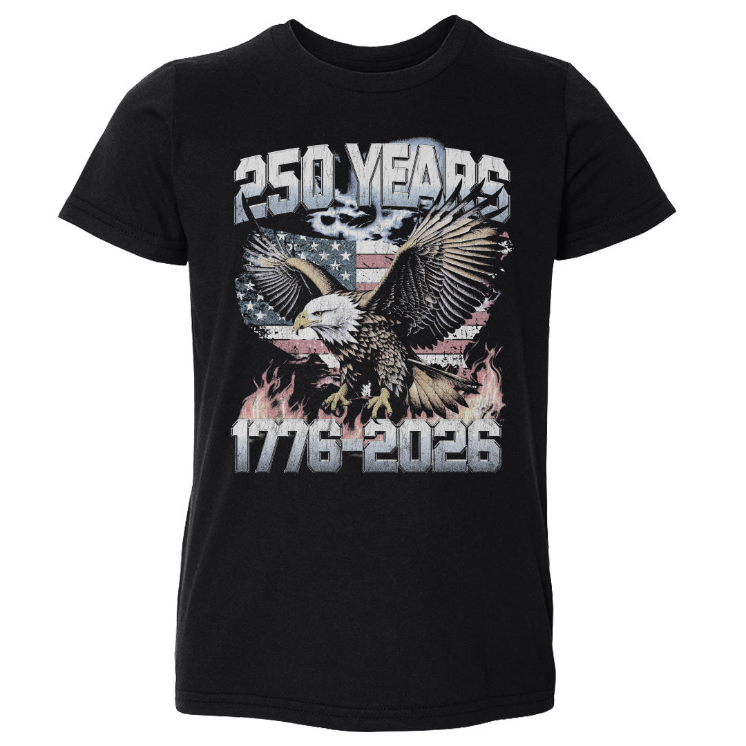 Toddler Tee USA America 250 Years Eagle Flag WHT