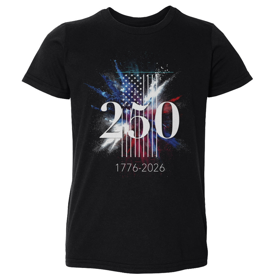 Toddler Tee USA America 250 Years Flag Spray WHT