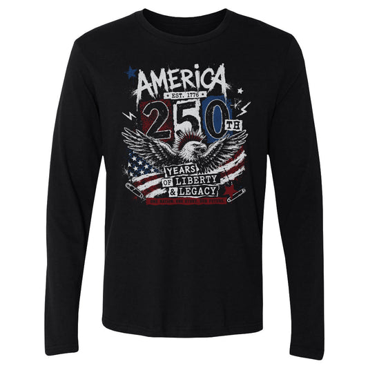 Adult Long Sleeve Tee USA America 250th Anniversary Eagle WHT