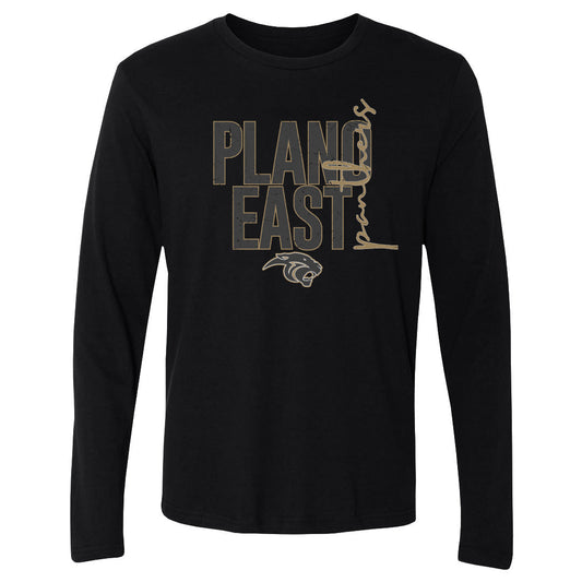 Men's Long Sleeve Tee Plano East Panthers Vertical Cursive