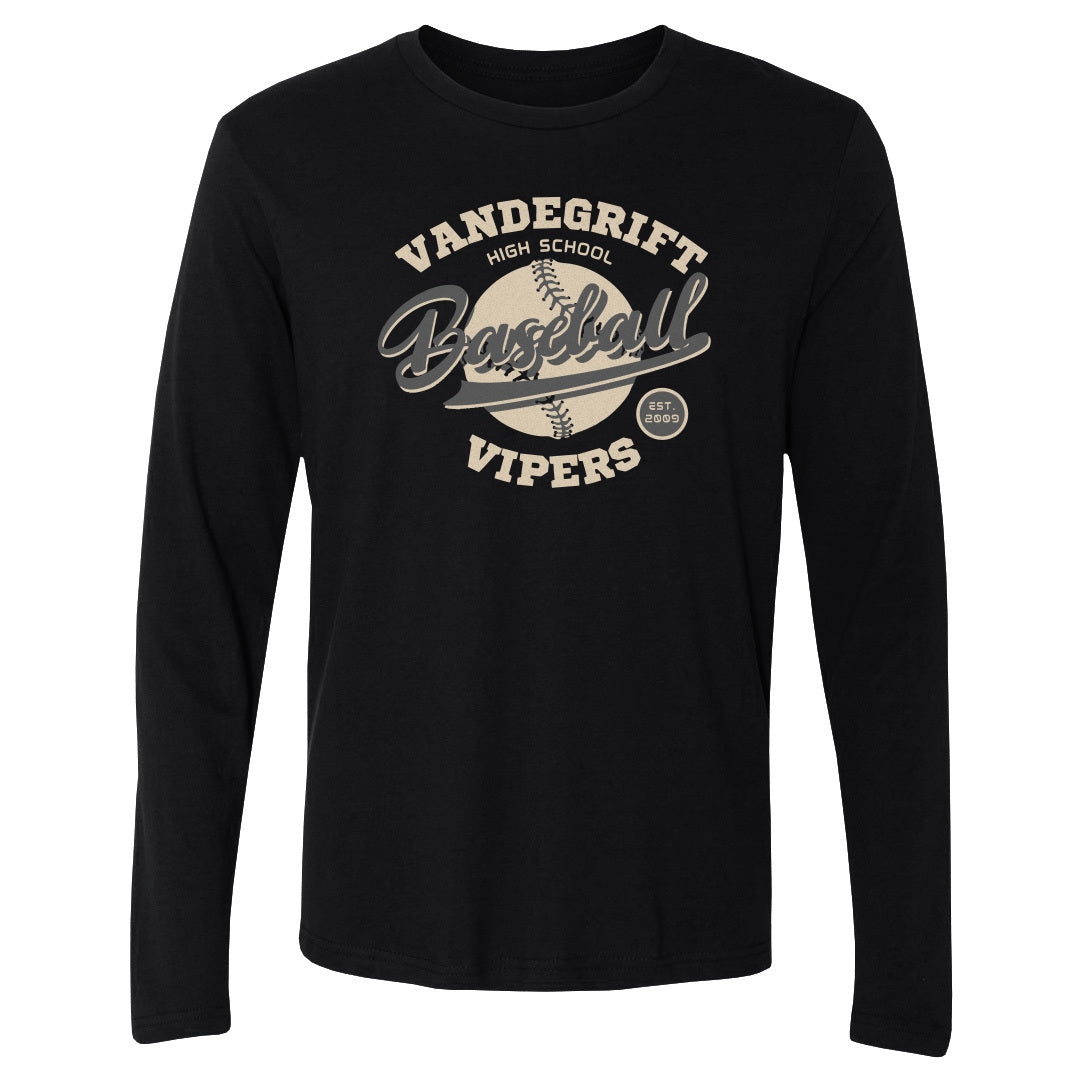 Adult Long Sleeve Tee Vandegrift Baseball Script