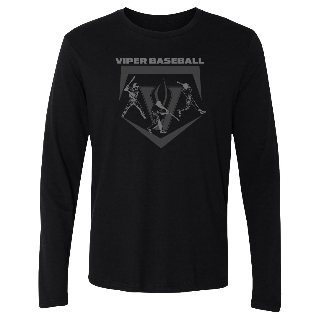 Adult Long Sleeve Tee Vandegrift Baseball Logo Silhouette