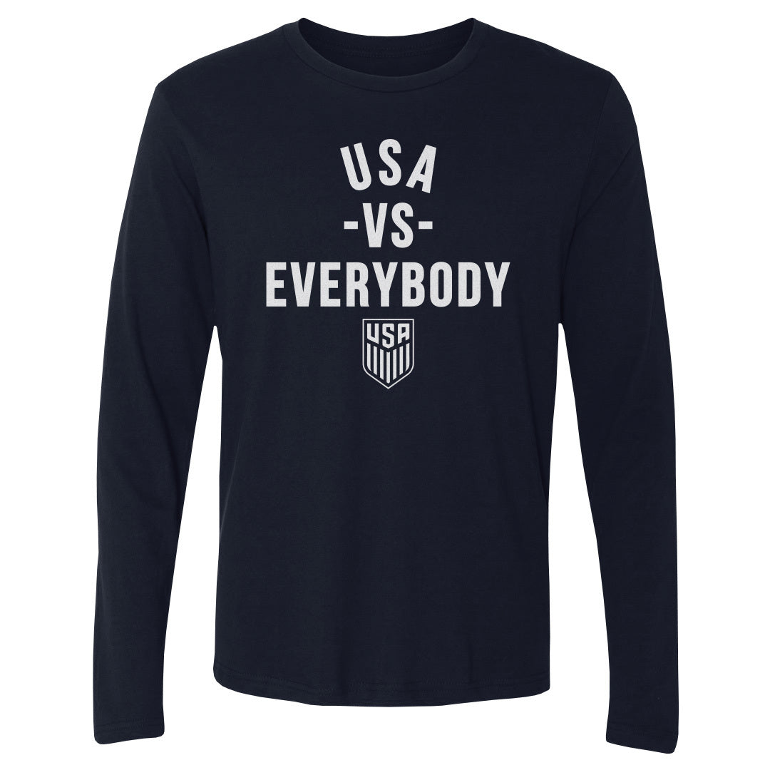Adult Long Sleeve Tee U.S. Soccer Vs. Everybody WHT
