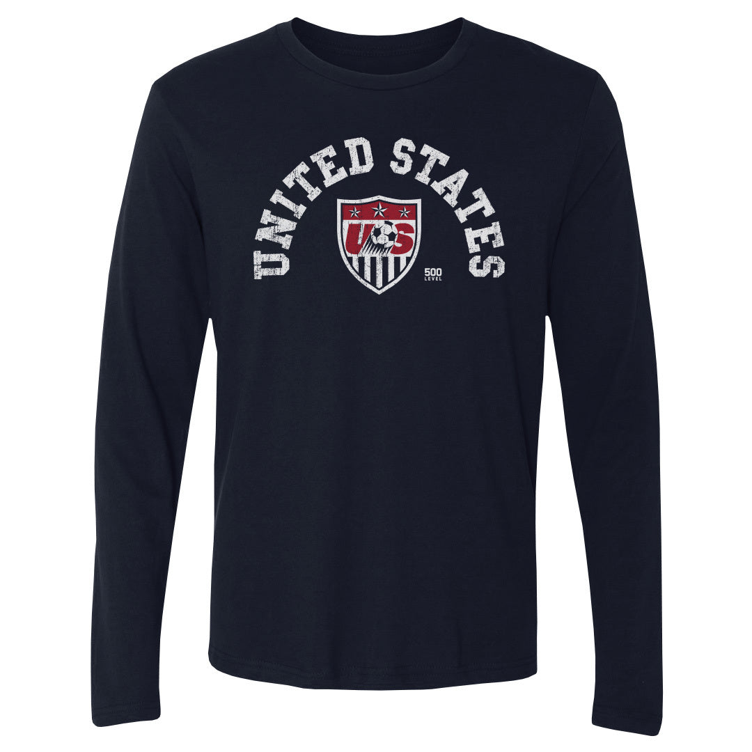 Adult Long Sleeve Tee U.S. Soccer Retro Arch WHT