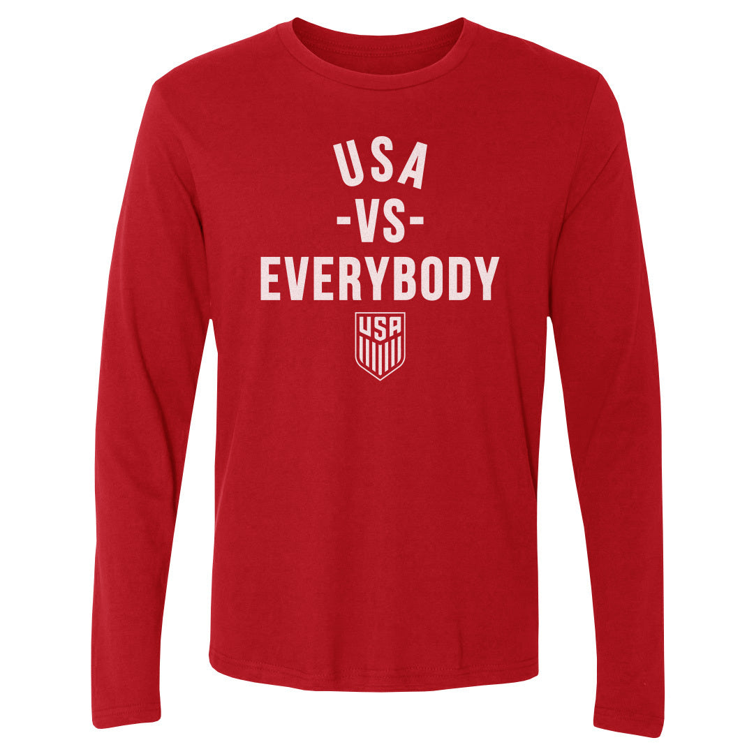 Adult Long Sleeve Tee U.S. Soccer Vs. Everybody WHT
