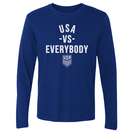 Adult Long Sleeve Tee U.S. Soccer Vs. Everybody WHT