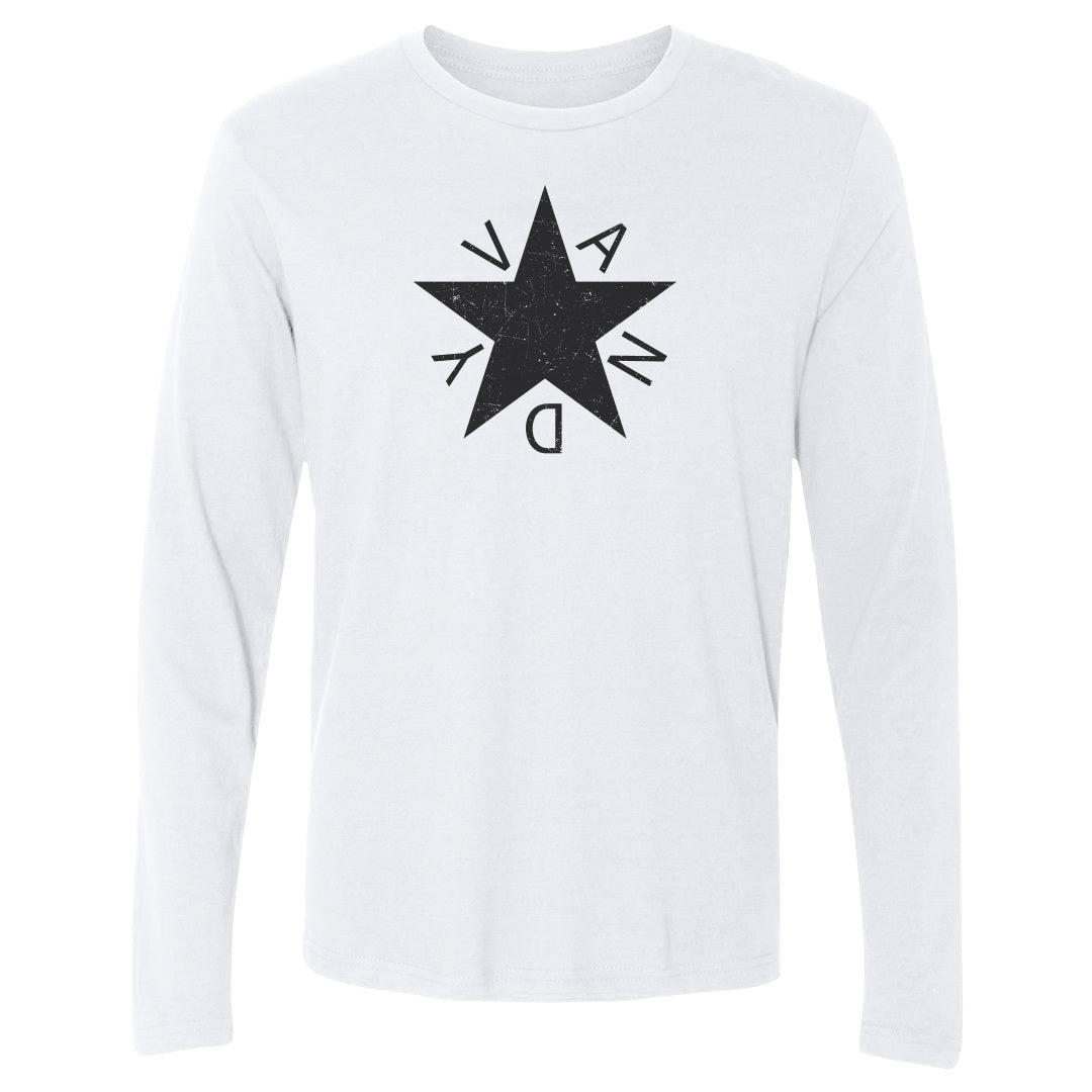 Adult Long Sleeve Tee Vandy Star - On White & Gray