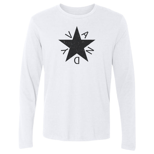 Adult Long Sleeve Tee Vandy Star - On White & Gray