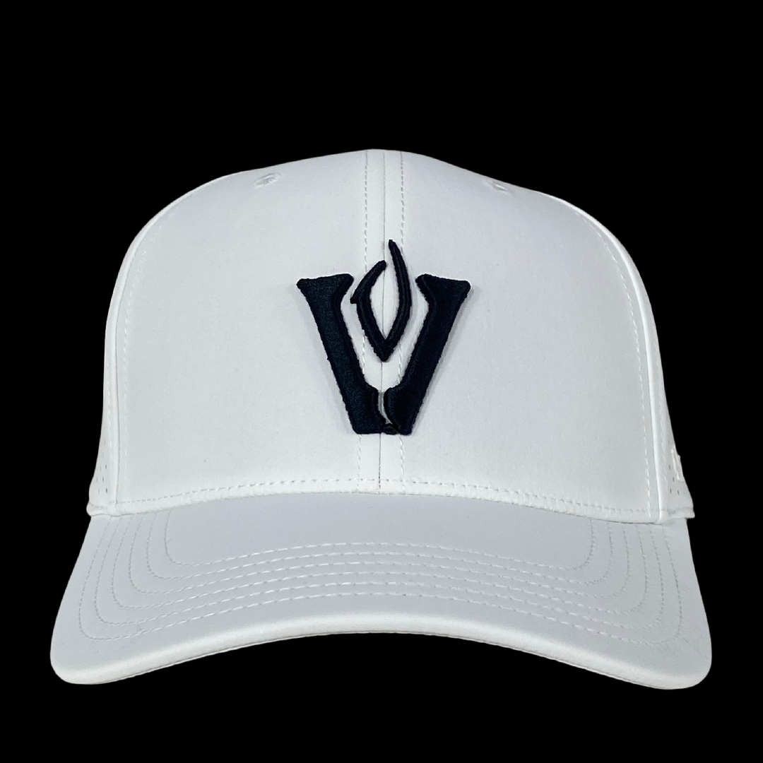 King Series Curved White Hat w/ Vandy Logo