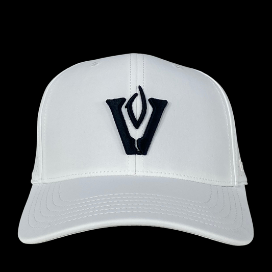 King Series Curved White Hat w/ Vandy Logo