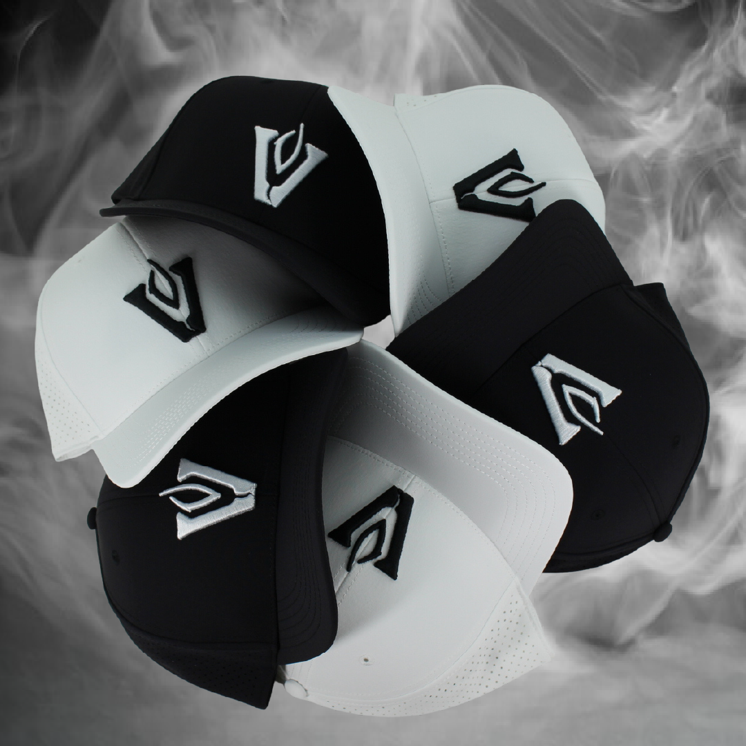 King Series Curved Black Hat w/ White Vandy Logo