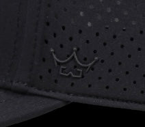 King Series Curved Black Hat w/ White Vandy Logo