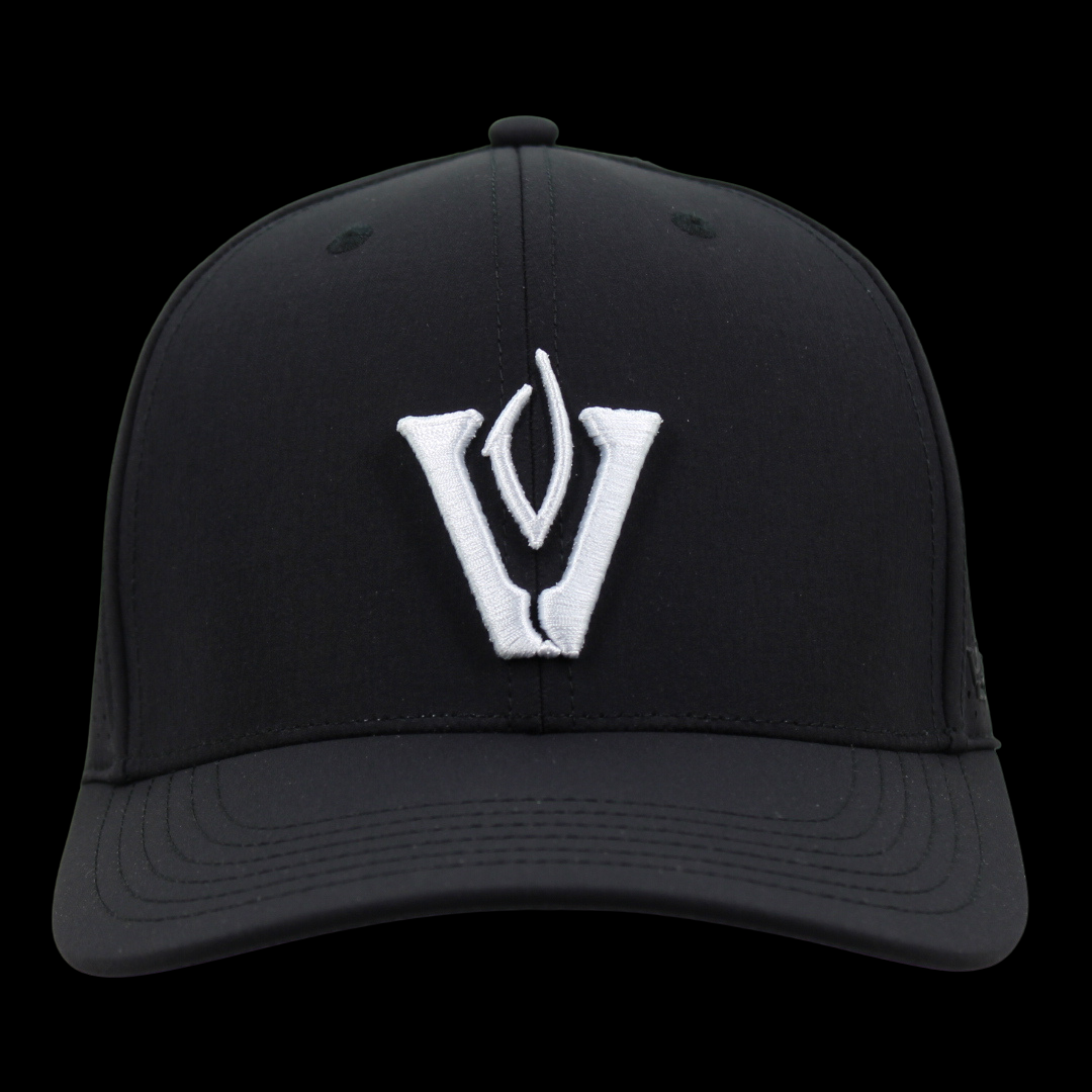 King Series Curved Black Hat w/ White Vandy Logo