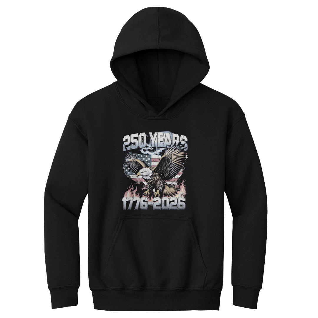 Youth Hoodie USA America 250 Years Eagle Flag WHT