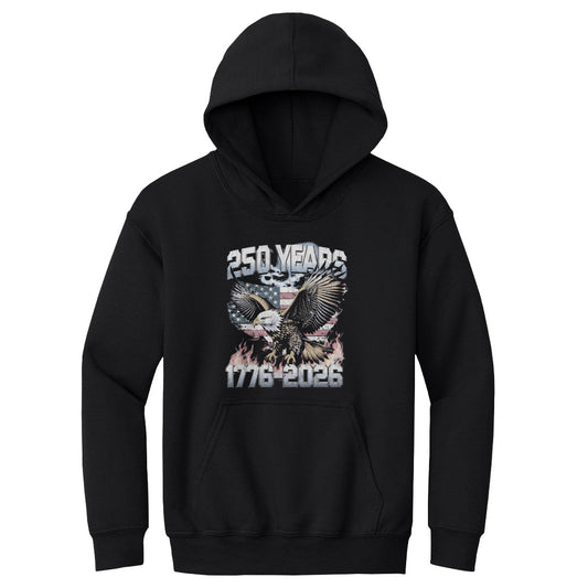 Youth Hoodie USA America 250 Years Eagle Flag WHT