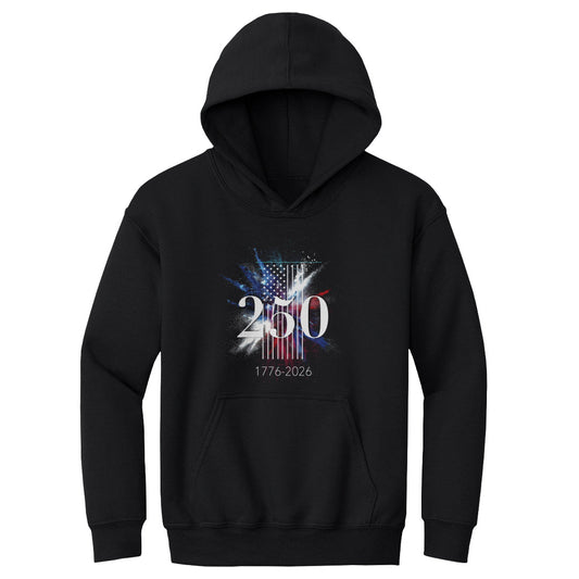 Youth Hoodie USA America 250 Years Flag Spray WHT